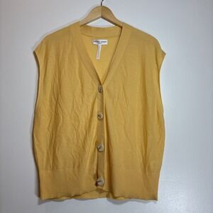 Apiece Apart Bardi Drippy Vest Butter Yellow Size Small Merino Wool  EUC Preppy